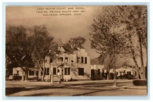 1930 Casa Motor Court and Motel Colorado Springs, Colorado CO Postcard 