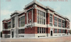 New Lincoln High School Portland Oregon OR Unused Acmegraph Postcard G12