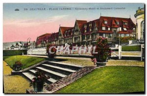 Old Postcard Deauville La Plage Fleurie The Normandy Hotel and Boulevard Corn...