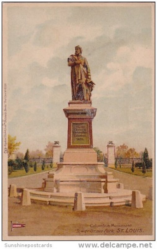 Columbia Monument Tower Grove Park St Louis Missouri Private Mailing Card