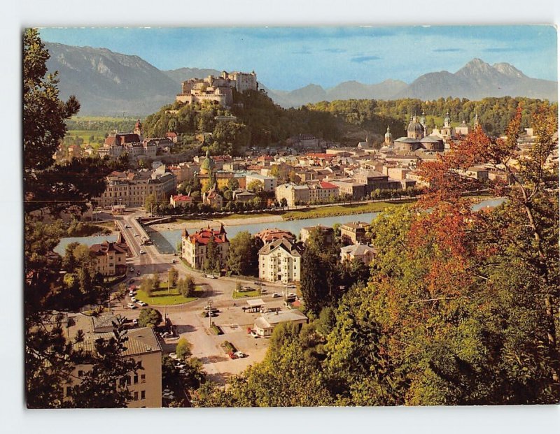 Postcard City with the Fort Hohensalzburg, Salzburg, Austria