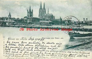 Germany, Cologne, Gruss aus Koln, Panorama von Deutz aus, A. Dreesbach No L 108