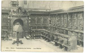 Switzerland, Sion, Cathedrale de Valere, Les Stalles early 1900s unused Postcard