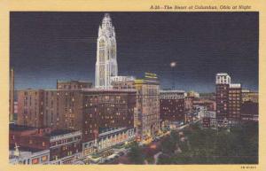 The Heart of Columbus, Ohio at Night - Linen