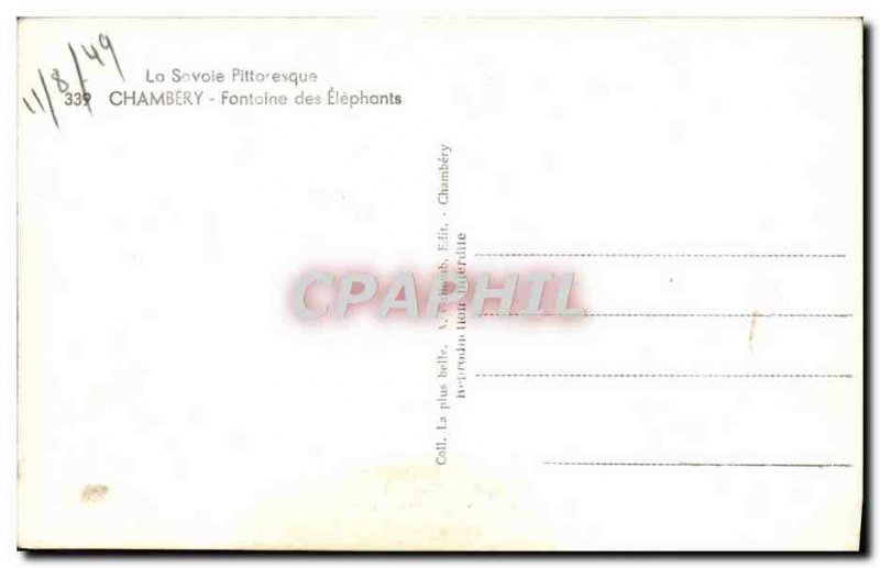 Modern Postcard Chambery Fountain Etephants