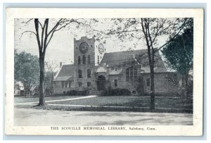 c1910 The Scoville Memorial Library Salisbury Connecticut CT Unposted Postcard 