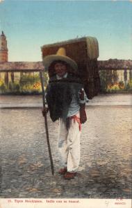 TIPOS MEXICANOS~INDIO con su HUACAL~F M PUBLISHED POSTCARD 1910s