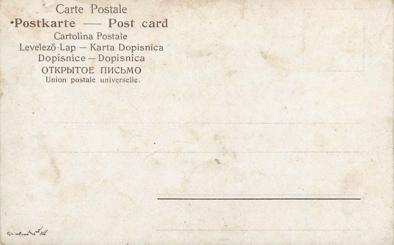 Gnomes dwarfs caricature pencil Easter egg 1900s postcard