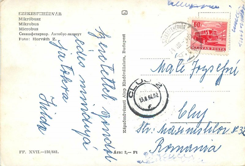 Postcard Hungary Szekesfehervar Microbus