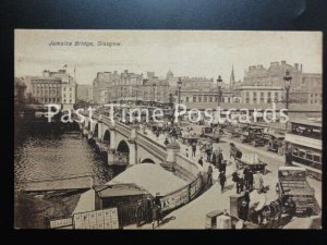 GLASGOW Busy Jamaica Bridge excellent animated scene TRAMS, CARS c1904