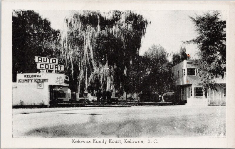 Kelowna Kumfy Kourt Kelowna BC Litho Postcard G12 *as is