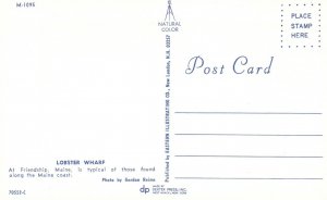 Postcard Lobster Wharf Typical of Those Found Along Maine Coast Friendship Maine