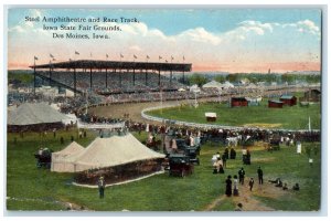 c1910 Steel Amphitheatre Race Track State Fair Grounds Des Moines Iowa Postcard