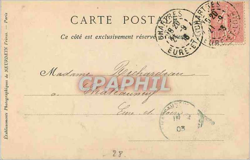 Postcard Old Chartres Monument Elevate has Pasteur in Memory of Experiences o...
