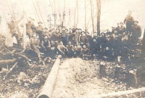 Bluffton IN Lumberjacks Indiana Ohio Oil Company RPPC Real Photo Postcard