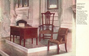 Signing Table Chair Independence Chamber Declaration Vintage Postcard c1910