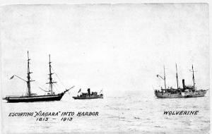 Escorting Perry's Flagship Niagara into Harbor, 1913