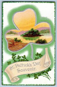 1910's ST PATRICK'S DAY SOUVENIR LAKES OF KILLARNEY EMBOSSED ANTIQUE POSTCARD