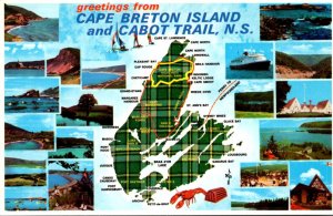 Canada Nova Scotia Cape Breton Island and Cabot Trail Map and Multi View