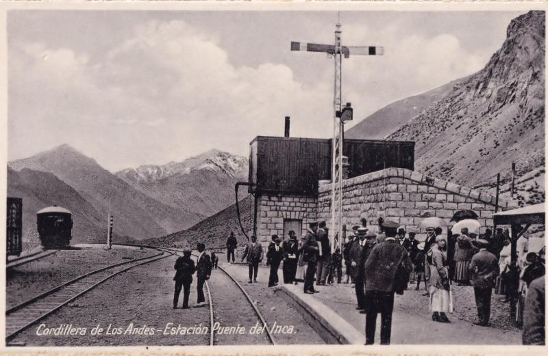 Cordillera De Los Andes Argentina Railway Train Station Postcard