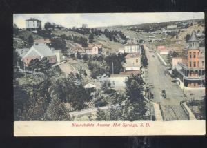 HOT SPRINGS SOUTH DAKOTA MINNEKAHTA AVENUE STREET SCENE VINTAGE POSTCARD