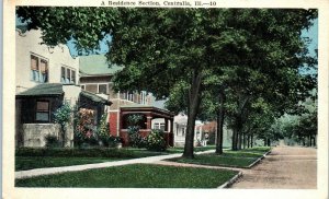 1930s A Residence Section Centralia Illinois Postcard