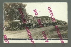 Cook NE RPPC 1909 AUTO RALLY Car Parade BOOSTERS nr Nebraska City Auburn