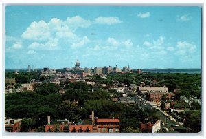 1963 Panorama Of Madison And State Capitol Madison Wisconsin WI Vintage Postcard