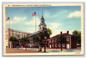 Vintage 1940s Postcard Independence Hall Chestnut St Philadelphia Pennsylvania