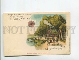 472728 1897 year Germany exhibition in Hamburg lithographic Vintage postcard