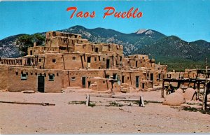 Taos Pueblo Northernmost of all the Rio Grande Pueblos New Mexico Postcard