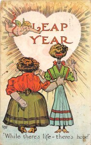 J29/ Leap Year Postcard Comic Married Bachelor Woman 182