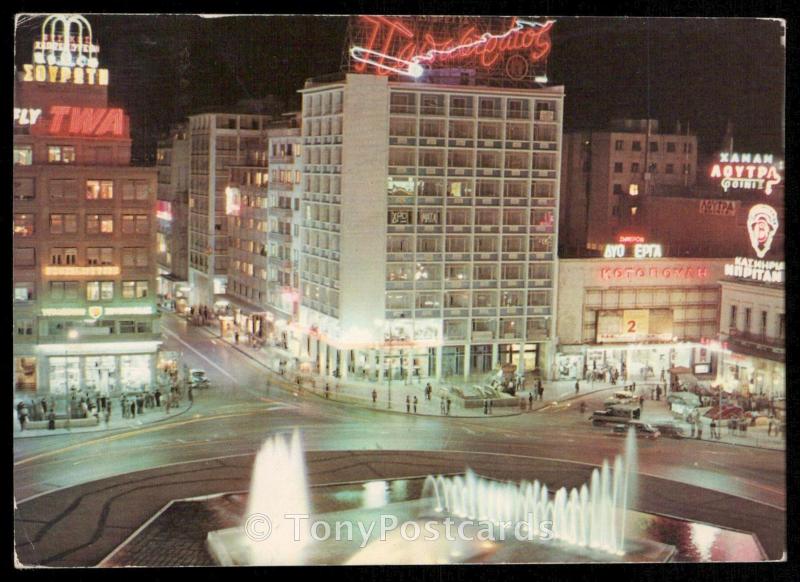 Athens - The Omonia square at night