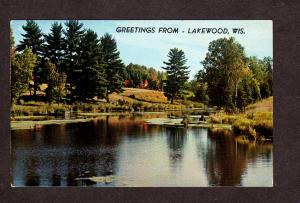 WI Greetings From Lakewood Wisconsin Postcard Wis PC