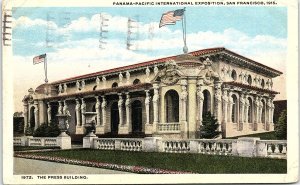 1915 SAN FRANCISCO CALIFORNIA PANAMA-PACIFIC EXPO PRESS BUILDING POSTCARD 42-124