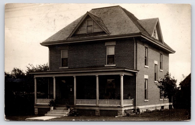 Bedford IN Brick American Foursquare Home @ 714 20th St~Zuliene Johnson RPPC