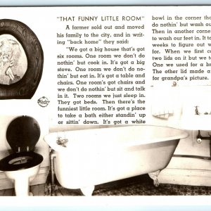 Comic That Funny Little Room Bathroom Story RPPC Real Photo Frashers Foto A10