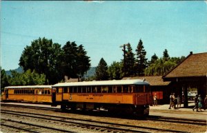 FORT BRAGG, CA ~ The Skunk California Western Railroad Diesel Train Postcard