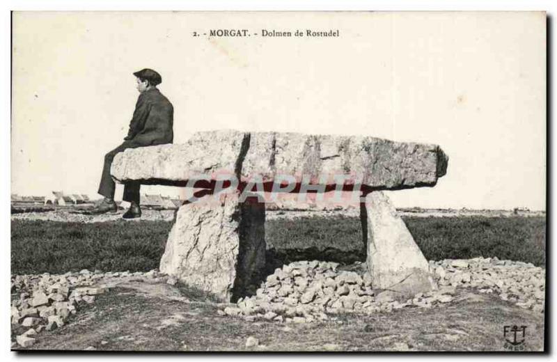Morgat Old Postcard Dolmen Rostudel