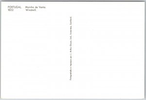 Portugal Moinho De Vento Windmill Blue Skies Postcard