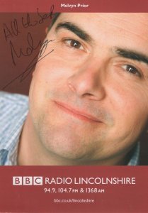 Melvyn Prior BBC Radio Lincolnshire Hand Signed Card Photo