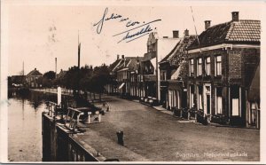 Netherlands Zwartsluis Meppelerdiepkade Vintage RPPC 04.10