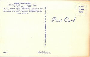 Postcard Horse Shoe Motel in Lander, Wyoming~891 