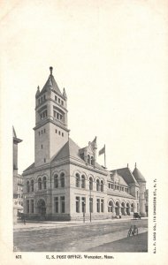 Vintage Postcard U.S. Post Office Building Worcester Massachusetts MA Structure