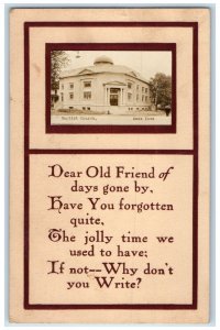 Ames Iowa IA RPPC Photo Postcard Baptist Church Dear Old Friend Message 1914