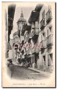Old Postcard Fuenterrabia Calle Mayor