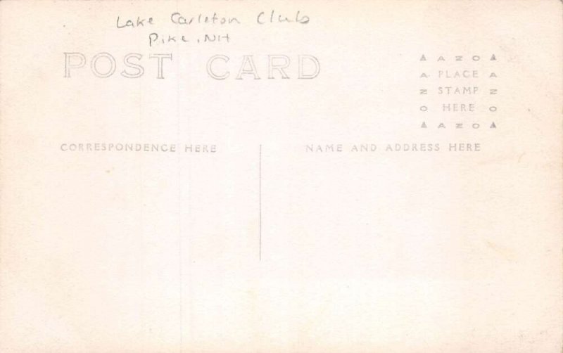 Pike New Hampshire Lake Tarleton Club Man in Canoe Real Photo Postcard AA72378