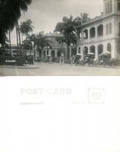 PANAMA COLON STREET SCENE ANTIQUE REAL PHOTO POSTCARD RPPC