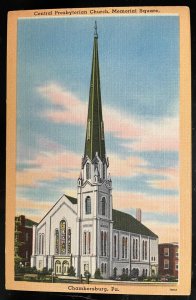 Vintage Postcard 1930-1945 Central Presbyterian Church, Chambersburg, PA