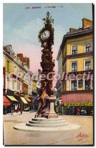 Old Postcard Amiens The Clock
